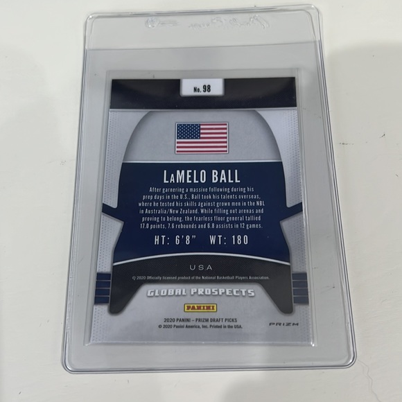 LaMelo Ball 2020 Panini Prizm Draft Picks Global Prospects Green Prizm RC #98 - Picture 5 of 8